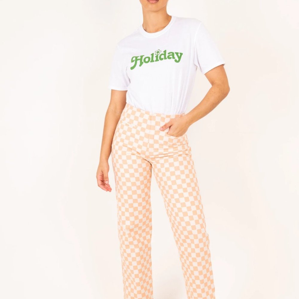 Checkered Straight Leg Pants - image 6